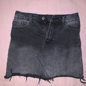 Black denim mini skirt